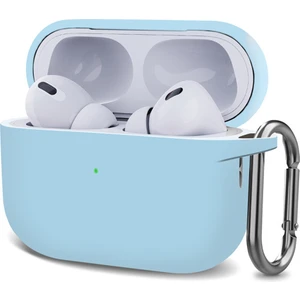 Airpods Pro 2.nesil Kılıf Askılı Mat Silikon Açık Mavi