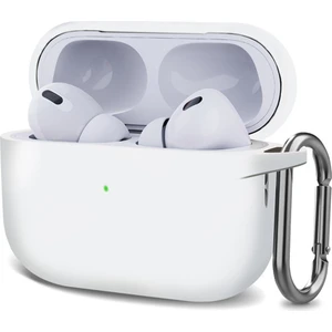 Airpods Pro 2.nesil Kılıf Askılı Mat Silikon Beyaz