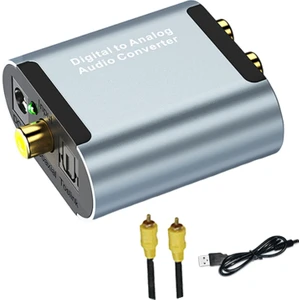 Alüminyum 24 Bit Dac Dijital Optik-Analog Audio Stereo Dönüştürücü Koaksiyel Kablo ile