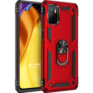 Xiaomi Redmi Note 11 Se Kılıf Military Ring Holder Kırmızı