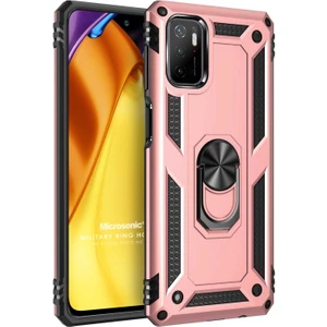 Xiaomi Redmi Note 11 Se Kılıf Military Ring Holder Rose Gold