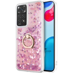 Xiaomi Redmi Note 11 Kılıf Glitter Liquid Holder Pembe