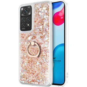 Xiaomi Redmi Note 11S Kılıf Glitter Liquid Holder Gold