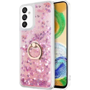 Samsung Galaxy A04S Kılıf Glitter Liquid Holder Pembe