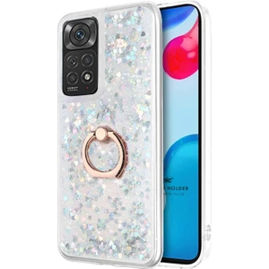 Xiaomi Redmi Note 11S Kılıf Glitter Liquid Holder Gümüş