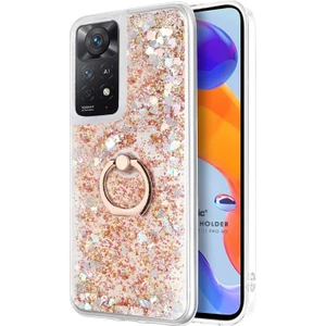 Xiaomi Redmi Note 11 Pro 5g Kılıf Glitter Liquid Holder Gold