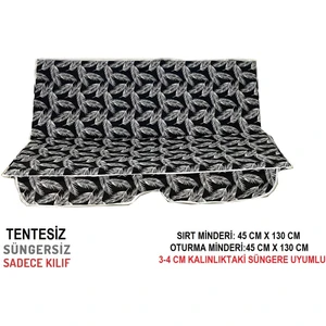 Vip Home Concept Süngersiz(Tentesiz)Salıncak Minder Seti (2 Kişilik) Kılıf-Siyah Tüy