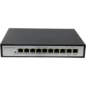 8+2 Port Ethernet Poe Switch - 8x Poe Ports + 2x Gigabit Uplink Ports - 120W - 52V 2.5A