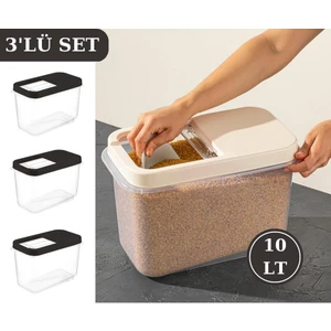 Multibox 10 Lt Kaydırak Kapaklı Erzak Saklama Kabı 3’lü Set 3X10LT Füme