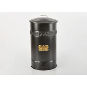 Yıldıray Metal Galvaniz Metal Pedallı Çöp Kovası 30 Litre Siyah