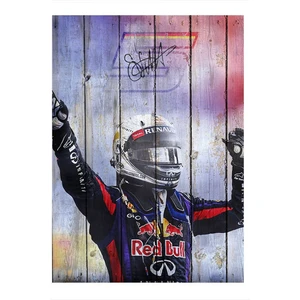 Sebastian Vettel Formula 1 Pilotu Hediyelik Ahşap Tablo