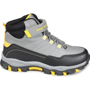 27788 Gri Neon Sarı Çocuk Günlük Kalın Taban Sneaker Spor Bot Ayakkabı