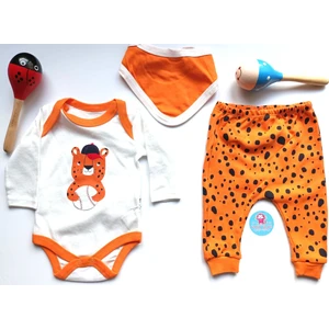 Baby Blue Mevsimlik Aslan Desenli Fularlı Pantolon Çıtçıtlı Badili 3lü Takım