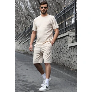 Bej Basic Cep Detaylı Erkek Şort Takımı 5914