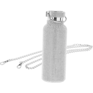 Taşınabilir Termal Su Şişesi Paslanmaz Çelik Bling Elmas Kapalı Kadınlar 500ML
