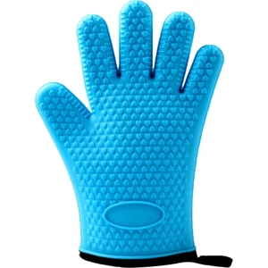 Silikon Pişirme Eldivenleri Mutfak Fırın Tenceresi Tutucular Potholder Mavi