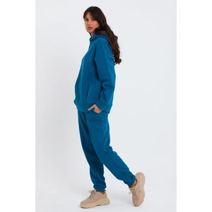 Kadın Beli ve Paçası Lastikli Üç Iplik Polarlı Oversize Eşofman Takımı