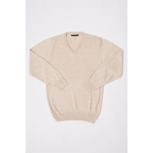 C.k 3176 Mentality Erkek V Yaka Triko Basic Bej