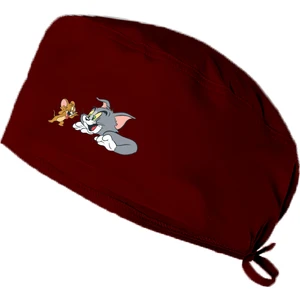 Ynk Store Tom And Jerry Baskılı Doktor Hemşire Bonesi Diş Hekimi Bonesi Aşçı Şef Bonesi Cerrahi Bone Chef Bandanası