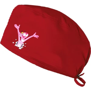 Ynk Store Pembe Panter Baskılı Doktor Hemşire Bonesi Diş Hekimi Bonesi Aşçı Şef Bonesi Cerrahi Bone Chef Bandanası