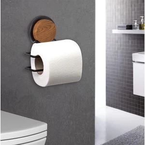 Okyanus Home Ahşap Desenli Magic Fix Sihirli Yapışkan Siyah Lux Wc Kağıtlık MGS-708W