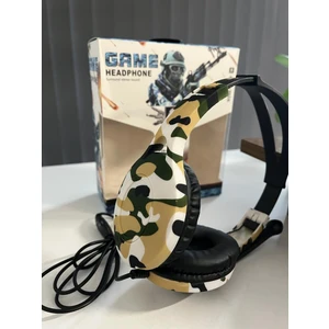 Kablolu Gaming Oyuncu Kulaklık Askeri Desenli