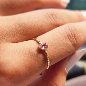 Fasek Gold Minimal Oval Taşlı Sultanayt Gümüş Yüzük-Minimal Oval Taşlı Tek Taş-Oval Taşlı 925 Ayar Tek Taş Gümüş Yüzük