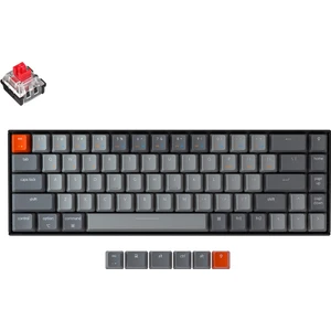 K6 65% Compact Kablosuz Mekanik Oyuncu Klavyesi-Hot-Swappable-Bluetooth 5.1-Multitasking-Rgb LED Backlit-N-Key Rollover-Gateron G-Pro Red Switch-Uçak Sınıfı Aluminum