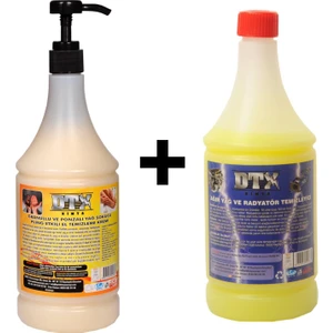 Dtx Kimya Ponza'lı (Talaşlı) El Temizleme Kremi (Sabunu) 1 kg & Ağır Yağ Sökücü 1 Litre