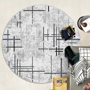 West Home Makinede Yıkanabilir Kaymaz Taban Leke Tutmaz Yuvarlak Salon Halısı Mutfak Halısı ve Yolluk