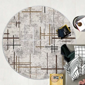 West Home Makinede Yıkanabilir Kaymaz Taban Leke Tutmaz Yuvarlak Salon Halısı Mutfak Halısı ve Yolluk