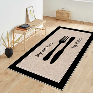 West Home Makinede Yıkanabilir Kaymaz Taban Leke Tutmaz  Mutfak Halısı ve  Mutfak Yolluk