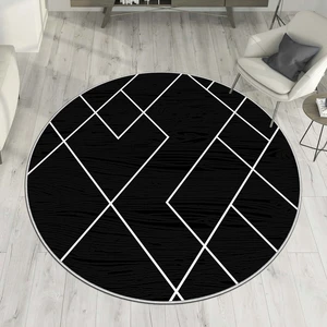 West Home Makinede Yıkanabilir Kaymaz Taban Leke Tutmaz  Yuvarlak Salon Halısı ve Mutfak Halısı