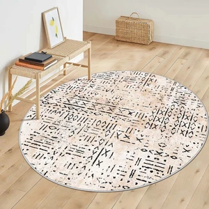 West Home Makinede Yıkanabilir Kaymaz Taban Leke Tutmaz  Yuvarlak Salon Halısı ve Mutfak Halısı