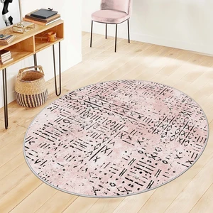 West Home Makinede Yıkanabilir Kaymaz Taban Leke Tutmaz  Yuvarlak Salon Halısı ve Mutfak Halısı