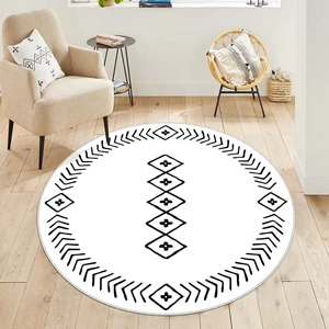 Confidence Home Makinede Yıkanabilir Kaymaz Taban Leke Tutmaz Yuvarlak Salon Halısı ve Mutfak Halısı