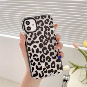 12 Mini Uyumlu Siyah Benekli Kılıf Kamera Korumalı Renkli Kenarlı Hux Silikon Kılıff
