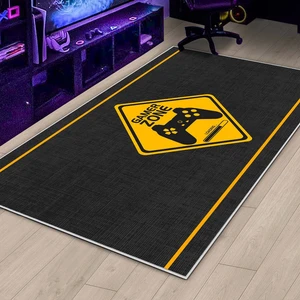 Confidence Home Gamer Halı Oyuncu Odası Için LED Işık Görselli Yıkanabilir Kaymaz Taban Halı Genç Odası Için Halı