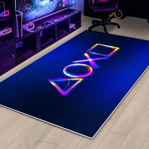 Confidence Home Gamer Halı Oyuncu Odası Için LED Işık Görselli Yıkanabilir Kaymaz Taban Halı Genç Odası Için Halı