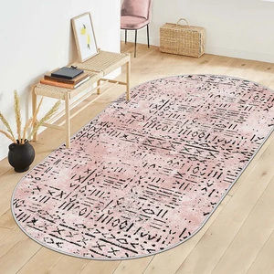 Confidence Home Makinede Yıkanabilir Kaymaz Taban Leke Tutmaz  Oval Salon Halısı Mutfak Halısı ve Yolluk