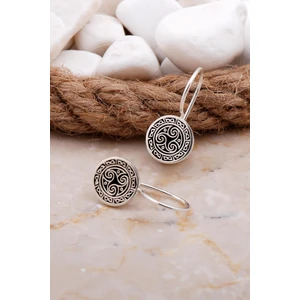 Sümer Telkari Mineli El İşi Gümüş Küpe 5926