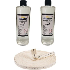 2 Adet Kandil Yağı Kokusuz Dumansız Iç Mekan Gaz Lambası Bambu Yakıtı 400 ml + 1 Metre Fitil