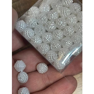 Gönülden Tasarım 8 mm Kabartma Delikli Inci Boncuk 30 gr