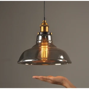 modern,rustik,vintage mutfak,oda,cafe,oteller için füme 1xe27 cam sarkıt avize çap:28cm
