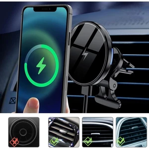 Iphone Seri 14 13 12 Pro Max Kablosuz Magsafe  Wireless Şarjlı Araç Telefon Tutucu Ayaklı Magnetic