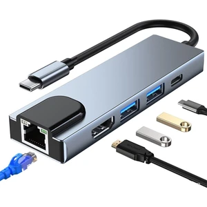 Apple Macbook 13.3' Pro 2022 M2 5 Port USB Hub 3.0 Type C To Ethernet Adaptör Çoklayıcı Çoğaltıcı