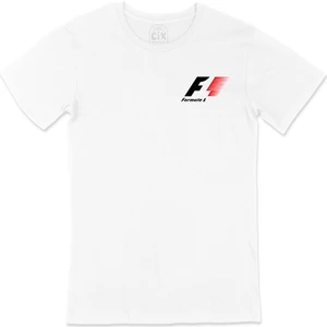 Formula 1 Cep Logo Tasarımlı Beyaz Tişört