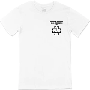 Rammstein Tasarımlı Cep Logo Tasarımlı Beyaz Tişört