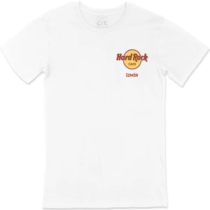 Hard Rock Cafe Izmir Cep Logo Tasarımlı Beyaz Tişört