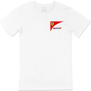 F1 Scuderia Ferrari Cep Logo Tasarımlı Beyaz Tişört